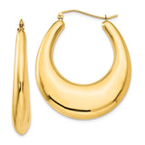 Earrings,Shrimp / Creole,Gold,Yellow,14K,22 mm,7 mm,Pair,Wire & Clutch,Hoop,Between $400-$600