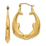 Earrings,Shrimp / Creole,Gold,Yellow,14K,17 mm,4 mm,Pair,Wire & Clutch,Hoop,Between $200-$400