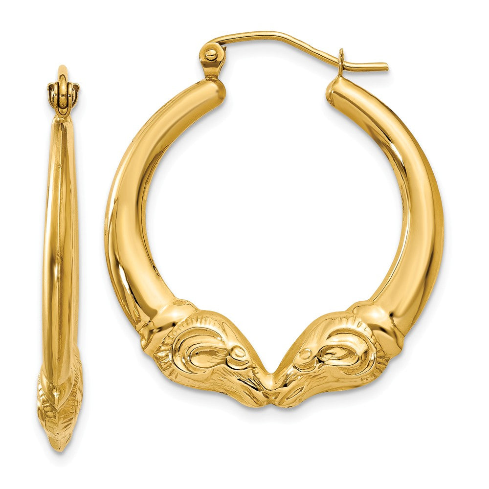 Earrings,Shrimp / Creole,Gold,Yellow,14K,20 mm,3 mm,Pair,Wire & Clutch,Hoop,Between $200-$400