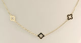 14K Yellow Gold Station Flower Necklace