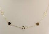 14K Yellow Gold Flower Station Necklace