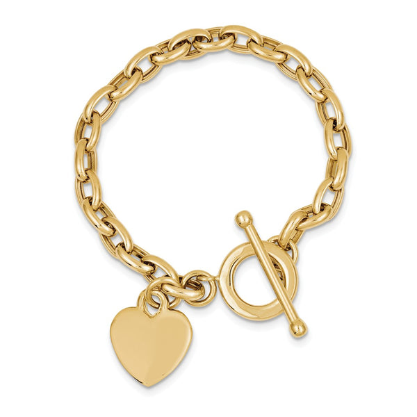 Polished,14K Yellow Gold,Engravable,Toggle
