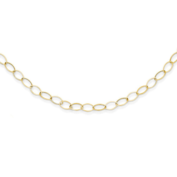 Necklaces,Open Link,Chain Styles,Gold,Yellow,14K,Each,18 in,2.5 mm,Spring Ring,Fancy