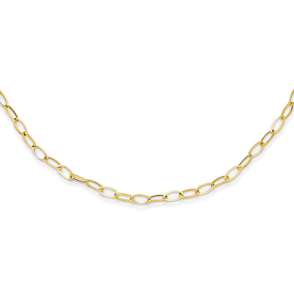 Necklaces,Open Link,Chain Styles,Gold,Yellow,14K,Each,18 in,4 mm,Spring Ring,Fancy