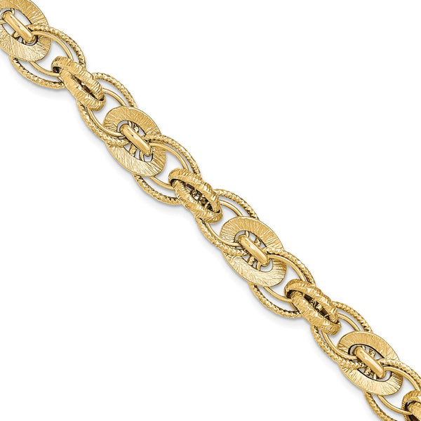Diamond Cut,Polished,14K Yellow Gold,Hollow,Fancy Lobster Clasp