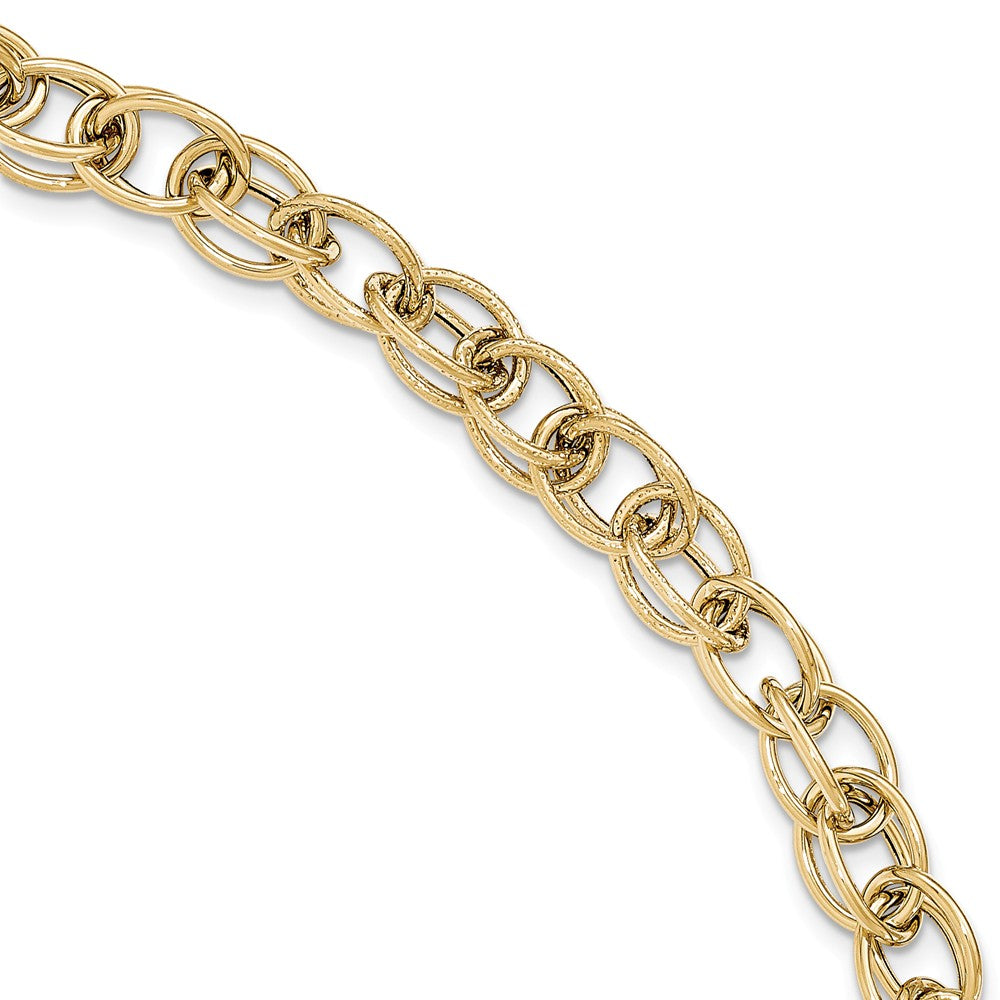 Polished,14K Yellow Gold,Fancy Lobster Clasp,Textured