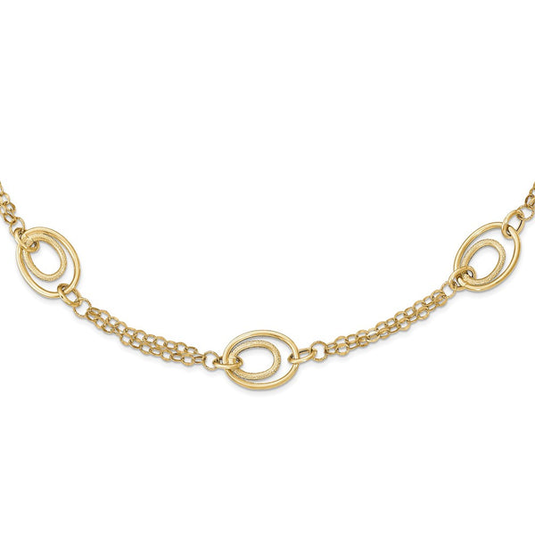 Necklaces,Fancy Necklace,Gold,Yellow,14K,Polished,18 in,19 mm,Lobster (Fancy),Fancy