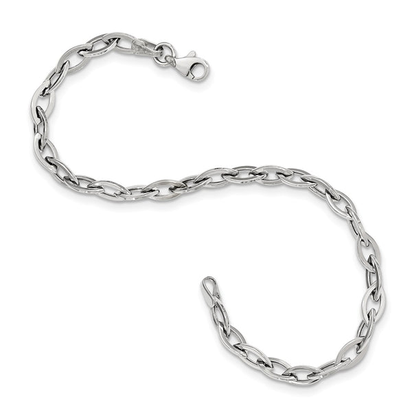 Polished,14K White Gold,Fancy Lobster Clasp