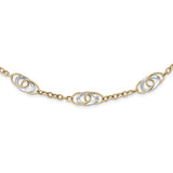 Necklaces,Fancy Necklace,Gold,Two-Tone,14K,Polished,18 in,9 mm,Lobster (Fancy),5 mm,Fancy