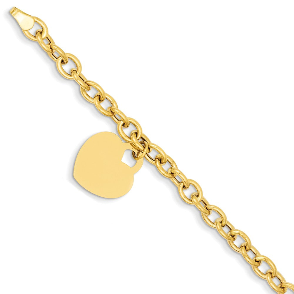 Polished,14K Yellow Gold,Hollow,Engravable,Lobster Clasp