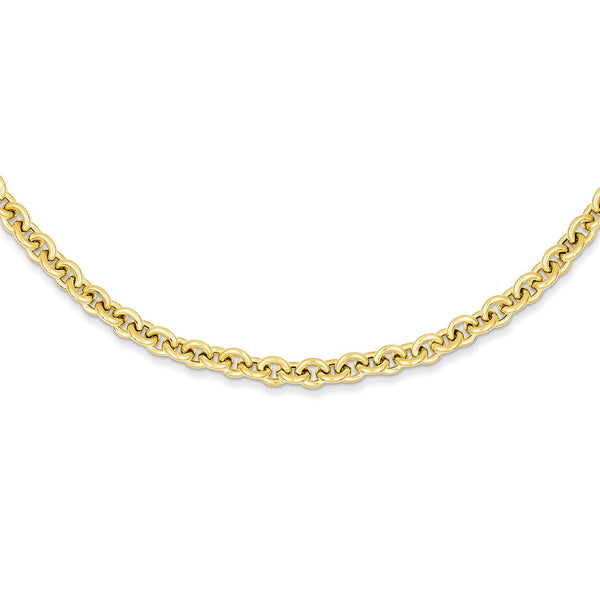 Necklaces,Rolo,Chain Styles,Gold,Yellow,14K,18 in,4 mm,Lobster (Fancy),Fancy