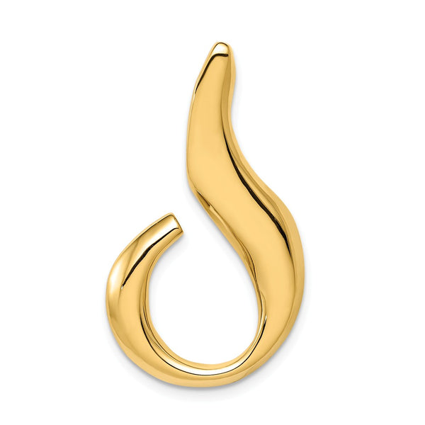 Solid,Casted,Polished,14K Yellow Gold,Fits Up to 6mm,Hidden Bail