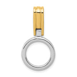 Solid,Casted,Polished,14K Two-Tone,Decorative Bail,Fits Up to 3mm Regular,Fits Up to 6mm Fancy