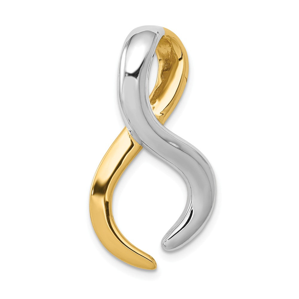 Solid,Casted,Polished,14K Two-Tone,Fits Up to 4mm Regular,Fits Up to 6mm Fancy