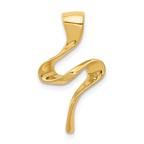 Solid,Polished,14K Yellow Gold,Diamond,Hidden Bail,Fits Up to 2mm Regular,Fits Up to 4mm Fancy