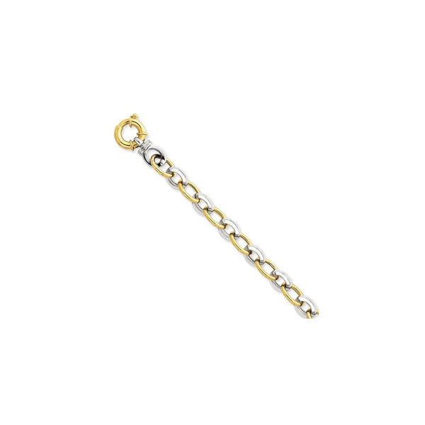 Polished,14K Two-Tone,Hollow,Fancy Springlock Clasp