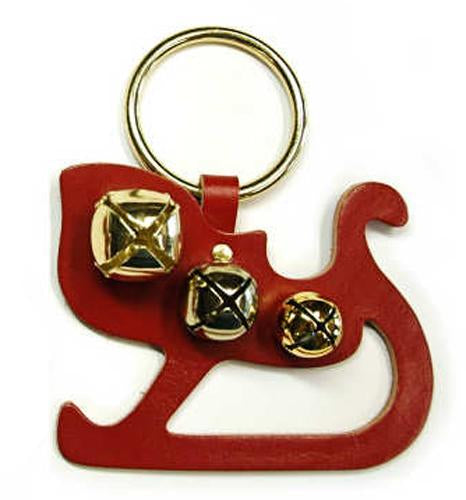 door decoration sleigh red silver bells