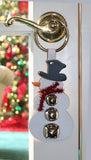 door decoration Snowman white silver bells
