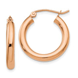 Earrings,Hoop,Gold,Rose,14K,20 mm,3 mm,Pair,Wire & Clutch,Hoop,Between $100-$200