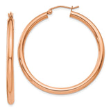 Earrings,Hoop,Gold,Rose,14K,40 mm,3 mm,Pair,Wire & Clutch,Hoop,Between $200-$400