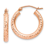 Earrings,Hoop,Gold,Rose,14K,20 mm,3 mm,Wire & Clutch,Hoop,Between $100-$200
