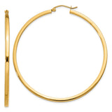 Earrings,Hoop,Gold,Yellow,14K,55 mm,2 mm,Pair,Wire & Clutch,Hoop,Between $400-$600