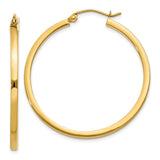 Earrings,Hoop,Gold,Yellow,14K,35 mm,2 mm,Pair,Wire & Clutch,Hoop,Between $200-$400