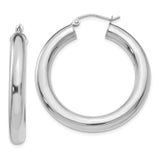 Earrings,Hoop,Gold,White,14K,35 mm,5 mm,Pair,Rhodium,Wire & Clutch,,Hoop,Between $400-$600