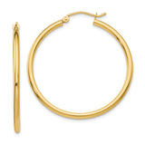 Earrings,Hoop,Gold,Yellow,14K,35 mm,2 mm,Pair,Wire & Clutch,Hoop,Between $200-$400