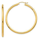 Earrings,Hoop,Gold,Yellow,14K,45 mm,2.5 mm,Pair,Wire & Clutch,Hoop,Between $200-$400