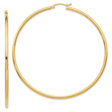 Earrings,Hoop,Gold,Yellow,14K,65 mm,2.5 mm,Pair,Wire & Clutch,Hoop,Between $200-$400