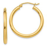 Earrings,Hoop,Gold,Yellow,14K,25 mm,2.5 mm,Pair,Wire & Clutch,Hoop,Between $100-$200