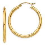 Earrings,Hoop,Gold,Yellow,14K,30 mm,2.5 mm,Pair,Wire & Clutch,Hoop,Between $100-$200