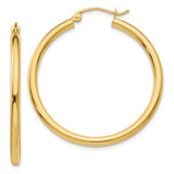 Earrings,Hoop,Gold,Yellow,14K,35 mm,2.5 mm,Pair,Wire & Clutch,Hoop,Between $200-$400