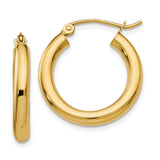 Earrings,Hoop,Gold,Yellow,14K,20 mm,3 mm,Pair,Wire & Clutch,Hoop,Between $100-$200