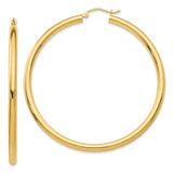 Earrings,Hoop,Gold,Yellow,14K,55 mm,3 mm,Pair,Wire & Clutch,Hoop,Between $400-$600