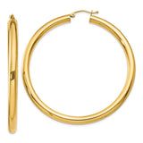 Earrings,Hoop,Gold,Yellow,14K,55 mm,4 mm,Pair,Wire & Clutch,Hoop,Between $400-$600