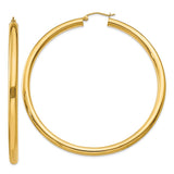 Earrings,Hoop,Gold,Yellow,14K,65 mm,4 mm,Pair,Wire & Clutch,Hoop,Above $600