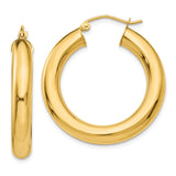 Earrings,Hoop,Gold,Yellow,14K,30 mm,5 mm,Pair,Wire & Clutch,Hoop,Between $200-$400