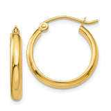 Earrings,Hoop,Gold,Yellow,14K,18 mm,2.75 mm,Pair,Wire & Clutch,Hoop,Between $100-$200