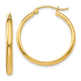 Earrings,Hoop,Gold,Yellow,14K,25 mm,2.75 mm,Pair,Wire & Clutch,Hoop,Between $100-$200
