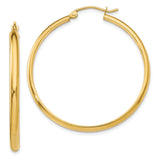 Earrings,Hoop,Gold,Yellow,14K,37 mm,2.75 mm,Pair,Wire & Clutch,Hoop,Between $200-$400