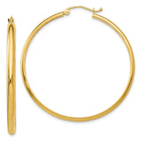 Earrings,Hoop,Gold,Yellow,14K,43 mm,2.75 mm,Pair,Wire & Clutch,Hoop,Between $200-$400