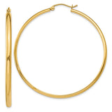 Earrings,Hoop,Gold,Yellow,14K,50 mm,2.75 mm,Pair,Wire & Clutch,Hoop,Between $200-$400