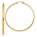 Earrings,Hoop,Gold,Yellow,14K,56 mm,2.75 mm,Pair,Wire & Clutch,Hoop,Between $400-$600