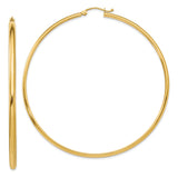 Earrings,Hoop,Gold,Yellow,14K,65 mm,2.75 mm,Pair,Wire & Clutch,Hoop,Between $400-$600