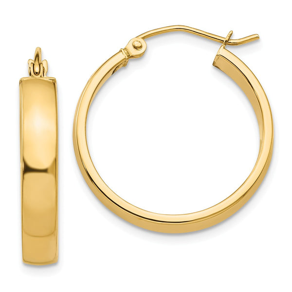 Earrings,Hoop,Gold,Yellow,14K,22 mm,4 mm,Pair,Wire & Clutch,Hoop,Between $200-$400