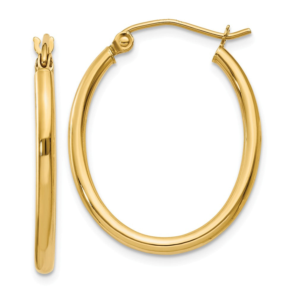 Earrings,Hoop,Gold,Yellow,14K,17 mm,2 mm,Pair,Wire & Clutch,Hoop,Between $100-$200