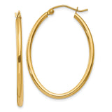 Earrings,Hoop,Gold,Yellow,14K,33 mm,2 mm,Pair,Wire & Clutch,Hoop,Between $100-$200