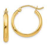 Earrings,Hoop,Gold,Yellow,14K,17 mm,2.75 mm,Pair,Wire & Clutch,Hoop,Between $100-$200